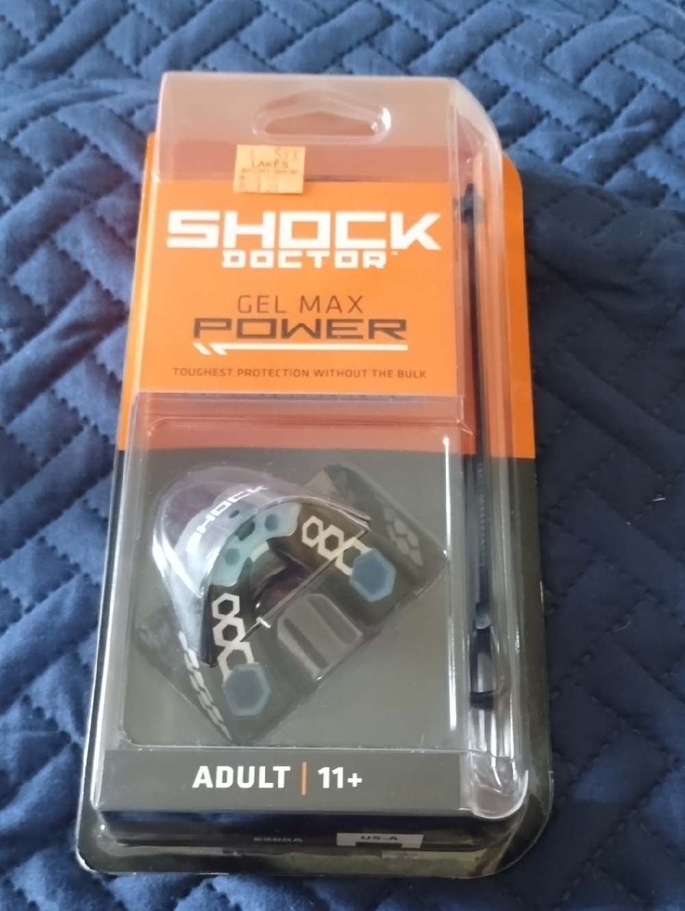 Shock Doctor Gel Max Power Adult Mouthguard - Black & Blue